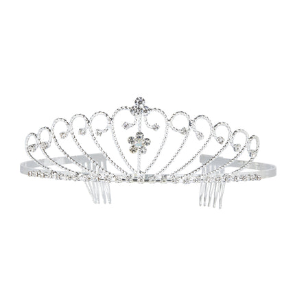 Zilveren tiara met steentjes