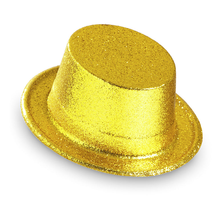 Glitter hoge hoed goud