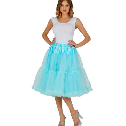 Petticoat licht blauw tule 65cm