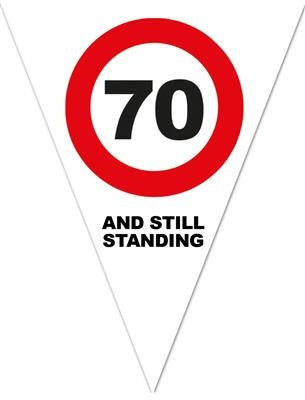 Vlaggenlijn 70e verjaardag verkeersbord