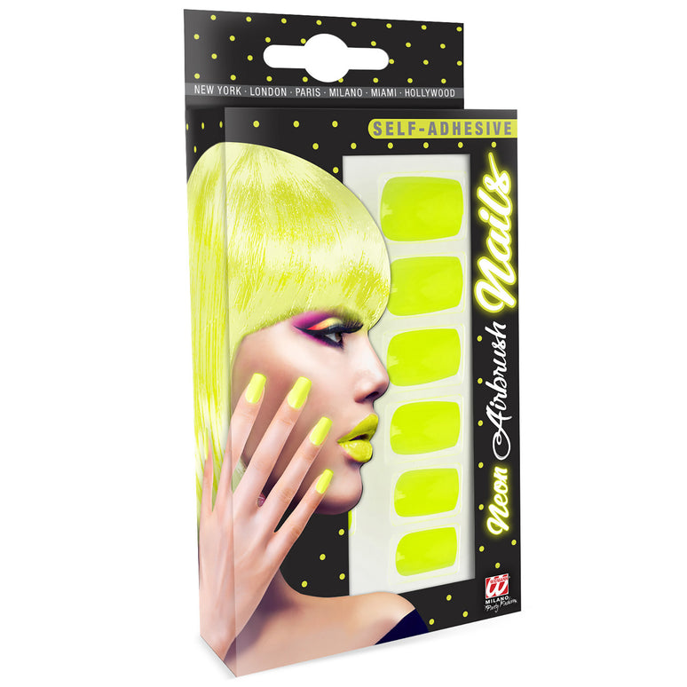 Airbrush nagels neon geel