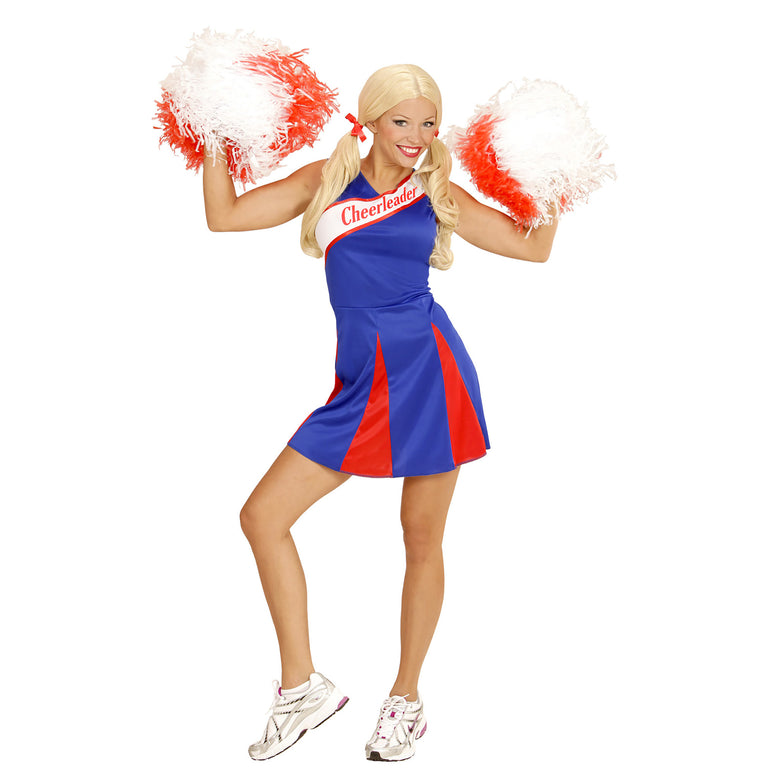Cheerleader kostuum blauw rood