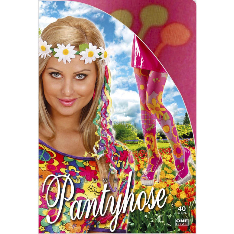 Hippie panty roze flower power