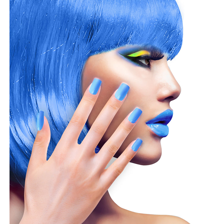 Airbrush nagels neon blauw
