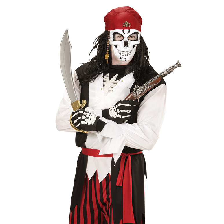 Piratenschedel masker met haar