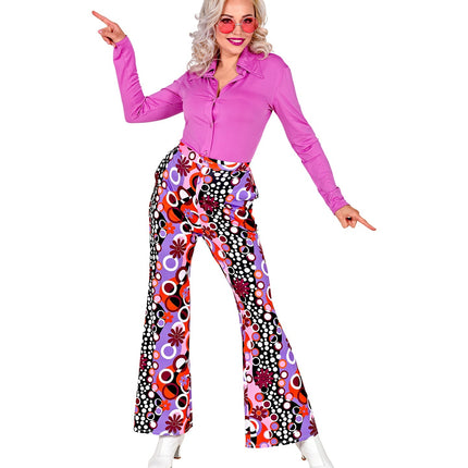 Disco broek groovy stijl jaren 70 dames