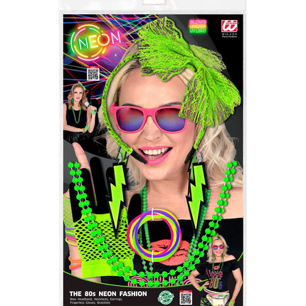 Disco verkleedset jaren 80 neon groen