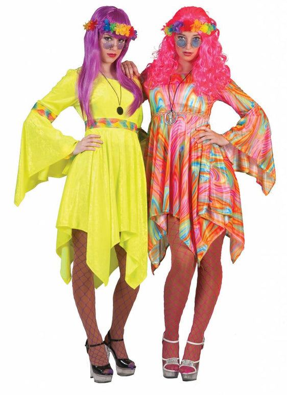 Gele hippie jurkjes voor feestjes