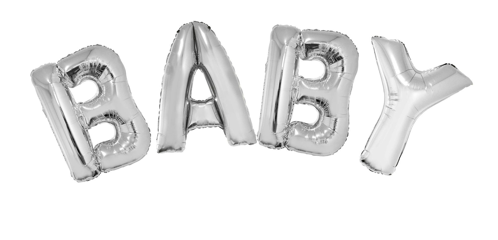 Folie ballonnen set BABY met zilver letters