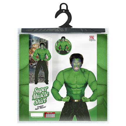 Gespierd shirt groen Hulk spierballen