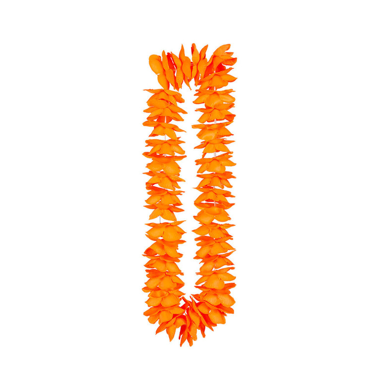 Oranje Hawaii bloemenslinger satijn look