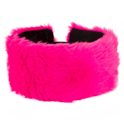 Roze pluche hoofdband