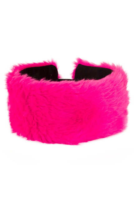 Roze pluche hoofdband