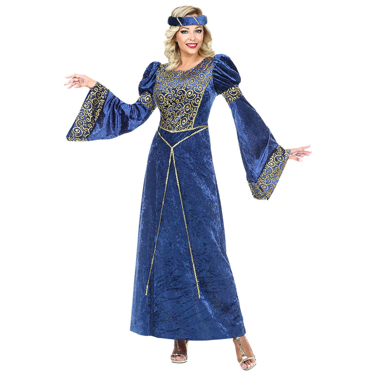 Renaissance kostuum blauw