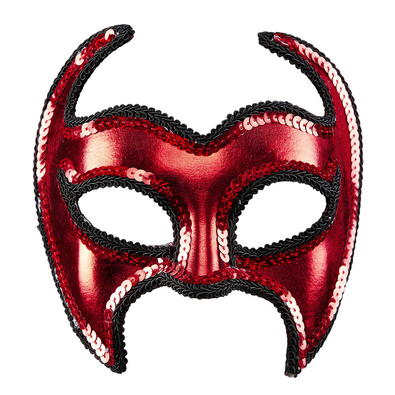 Rood metallic duivelsmasker