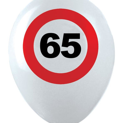 Ballonnen verkeersbord 65 jaar
