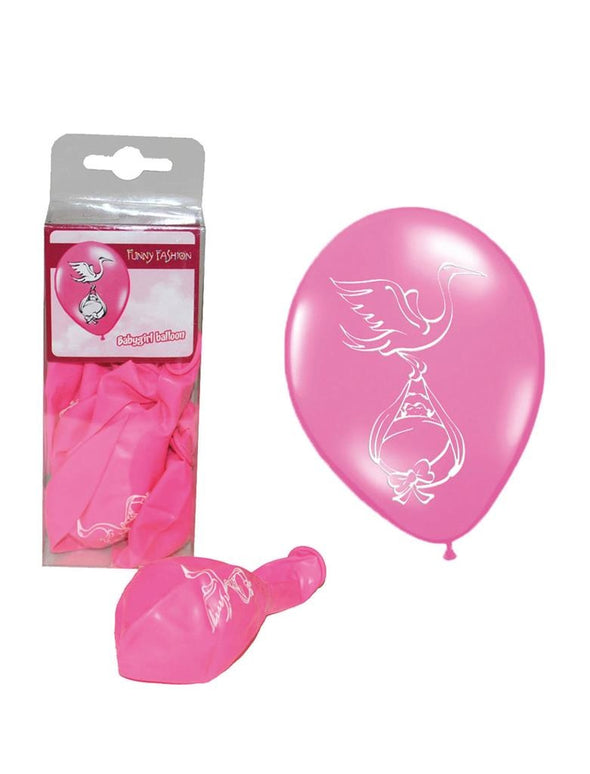 Baby roze ballonnen geboorte meisje