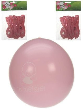 Ballonnen geboorte meisje roze