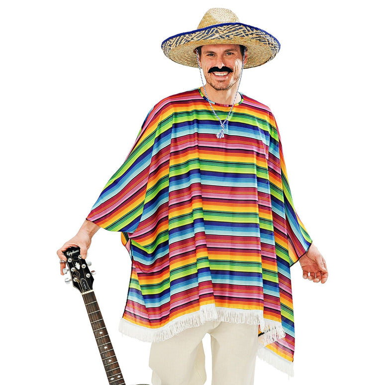 Mexicaanse poncho regenboog met sombrero