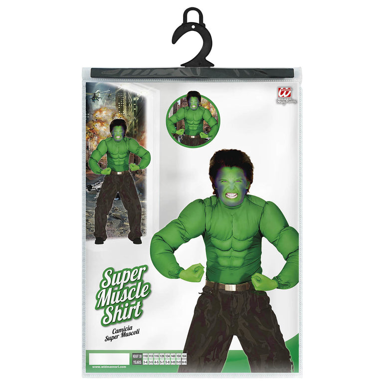 Gespierd shirt groen Hulk spierballen kind