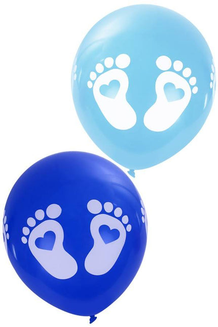 Blauwe geboorteballonen voetjes  30cm