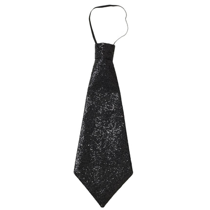 Zwarte glitter stropdas