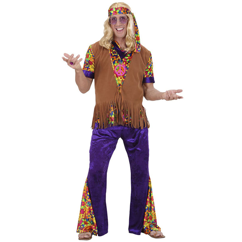 Hippie vestje suede look heren