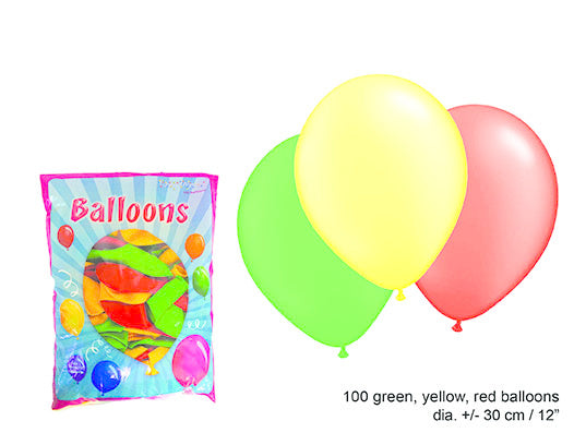 Ballonnen rood geel en groen