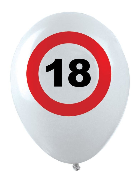 Ballonnen opdruk verkeersbord 18 jaar