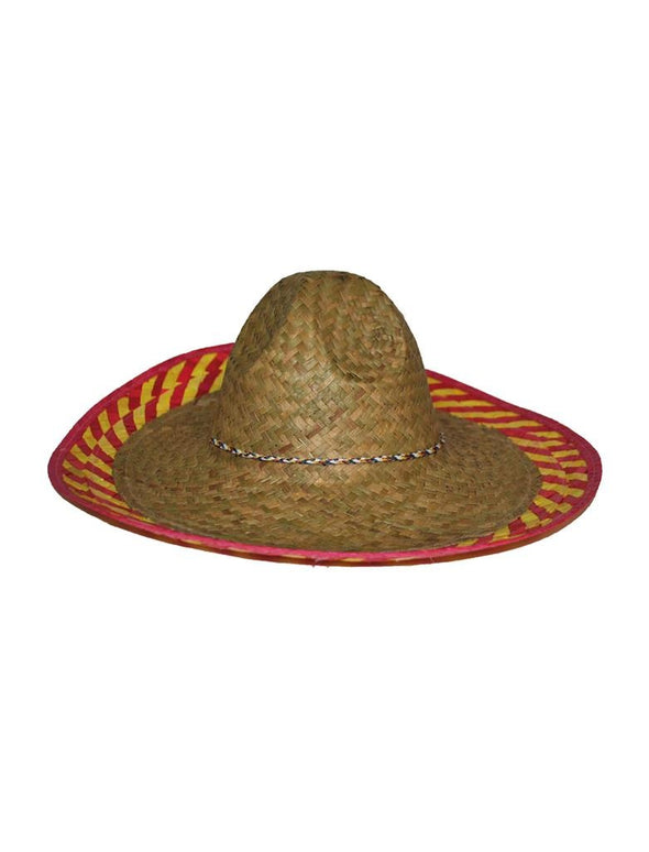 Sombrero naturel met gekleurde band