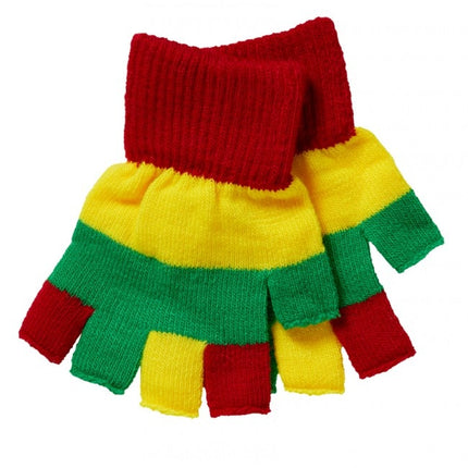 Vingerloze handschoenen kind rood geel groen