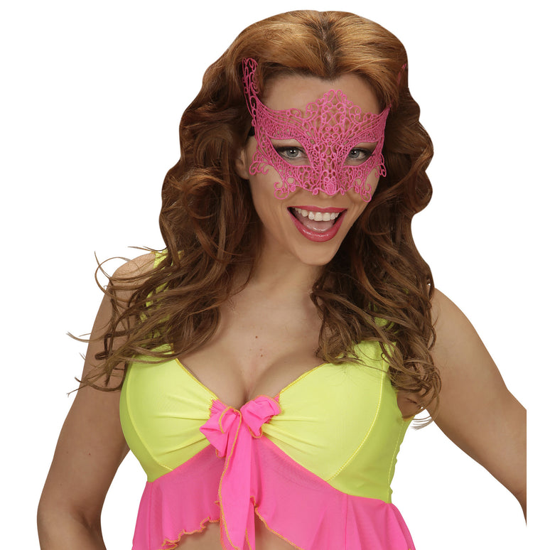 Roze oogmasker voor party's