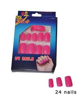 Roze fluor nagels 24st