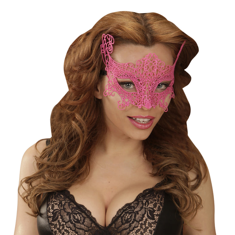 Roze oogmasker voor party's