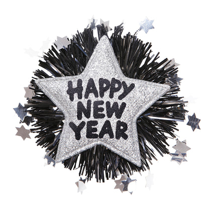 Broche Happy New Year zilver