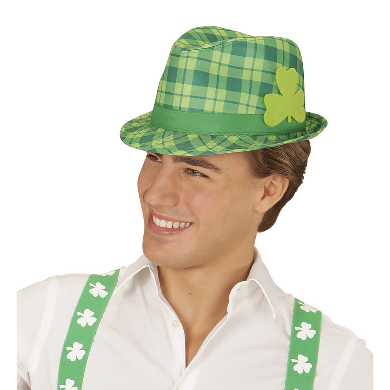 Geruite St. Patricks Fedora hoedjes
