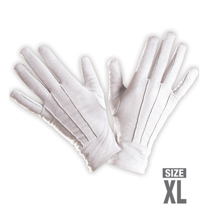 Korte witte handschoenen XL