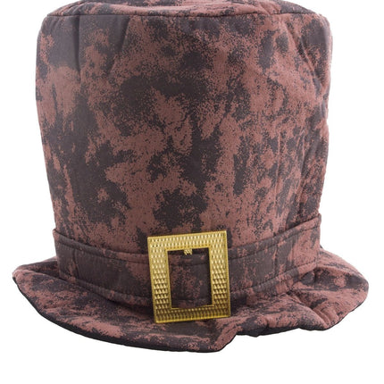 Hoge hoed steampunk met grote gesp
