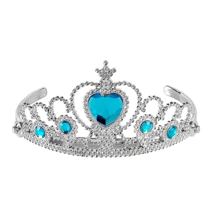 Zilveren tiara met turquoise steentjes