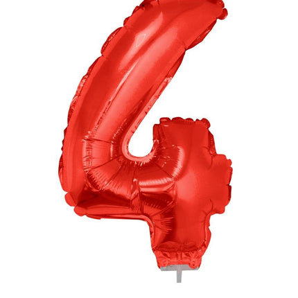 Folieballon 41 cm op stokje rood