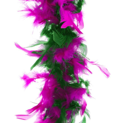 Groen / Roze Fuchsia veren boa 45gram