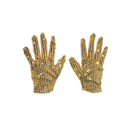 Gouden glitter handschoenen met pailletten