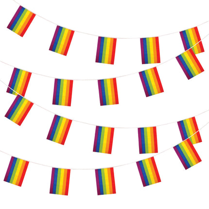 Regenboog vlaggenlijn 10m