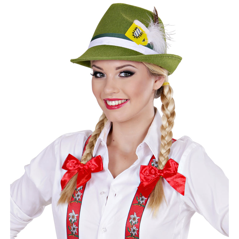 Tiroler hoed groen met veer