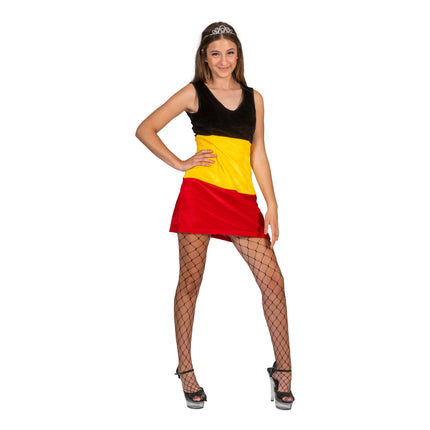 Jurk kostuum Belgische vlag kleuren