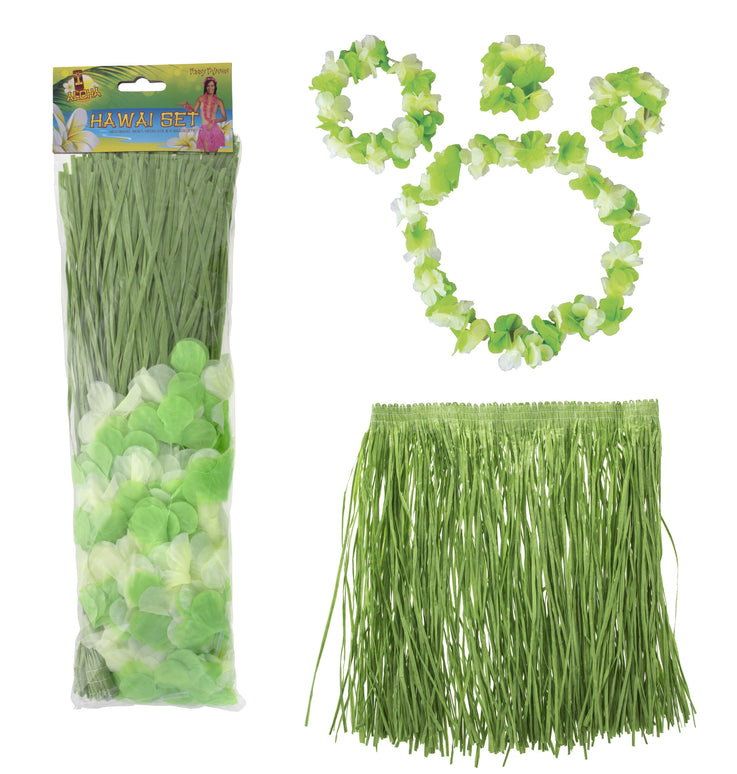 Hawaii rok groen met accessoires