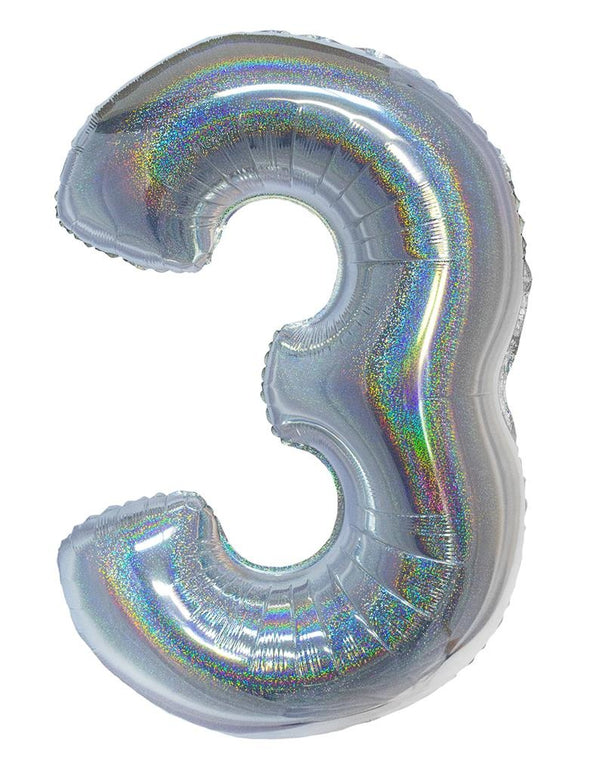 Folieballon 102 cm glitter zilver