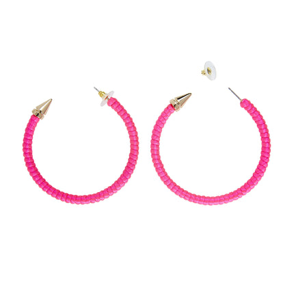 Neon roze oorbellen voor