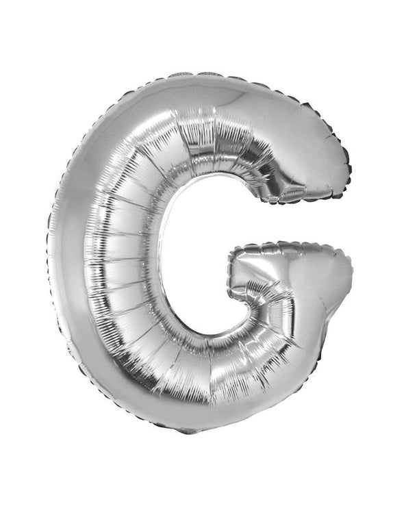 Grote folie ballon letter G Zilver
