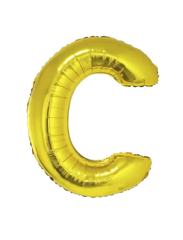 Grote folie ballon letter C Goud